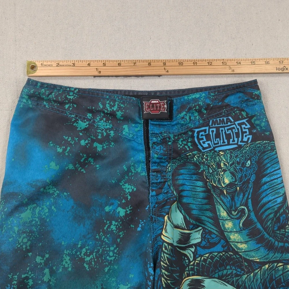 MMA Elite Swim Shorts Small Green Graphic AOP